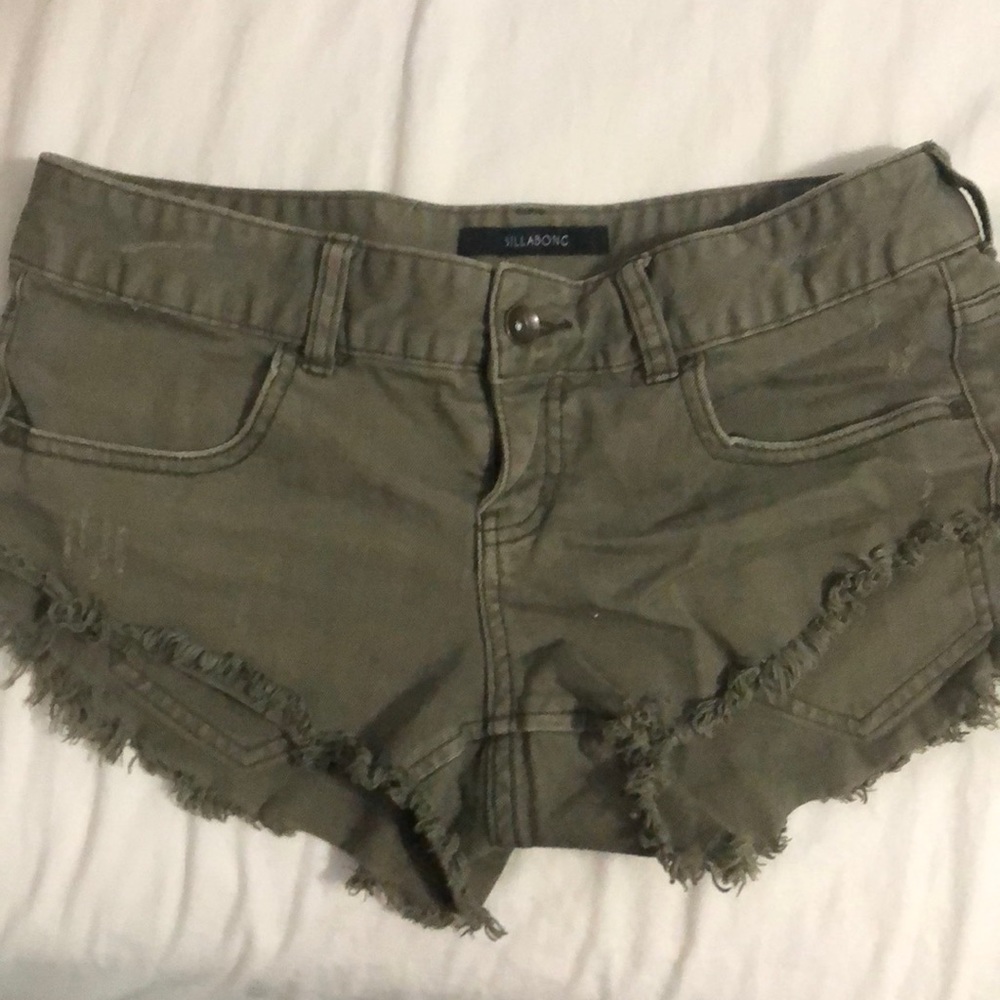 Olive green billabong shorts